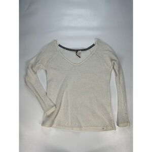 Element Sweater Top Womens Small Open Knit White Outdoor Gorpcore Boho Granola
